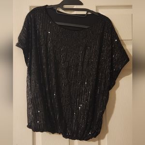 Sequin black top - loose fit